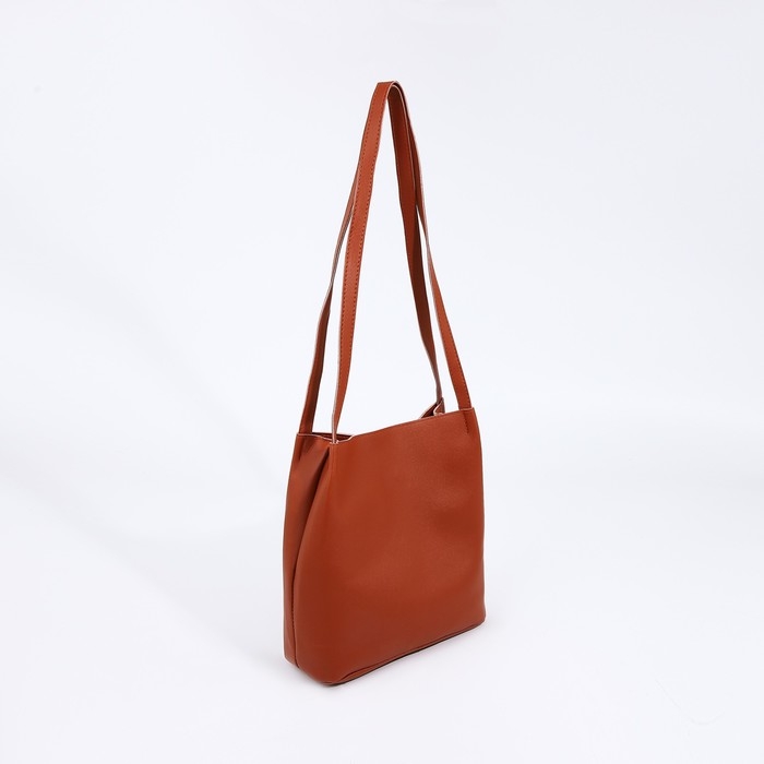 Сумка женская тоут на клапане, цвет рыжий