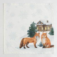Набор новогодних салфеток Этель &laquo;Forest animals&raquo;, 40х40см - 4 шт, хлопок, саржа
