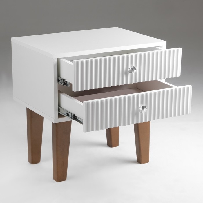 Тумба прикроватная Астория 2, 510х380х530, Белый/ Белый МДФ 19мм