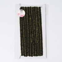 Тесьма декоративная &laquo;Шанель&raquo;, 8 мм, 10 &plusmn; 1 м, цвет чёрный/золотой