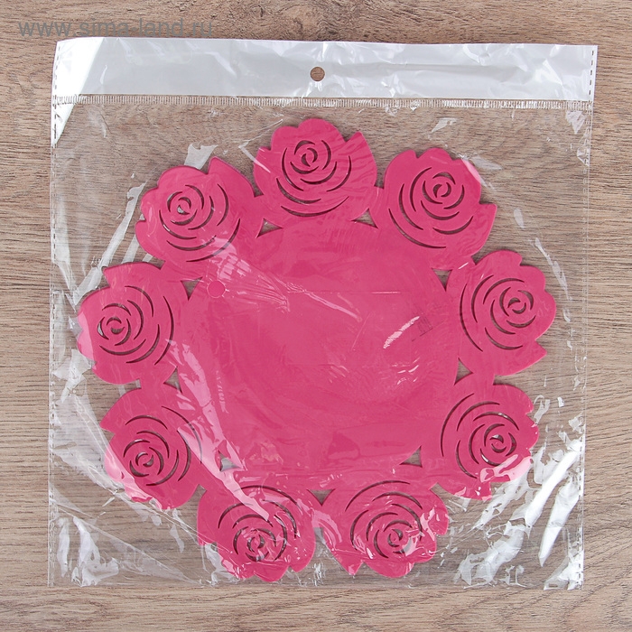 Подставка под горячее «Летний домик», d=19 см, цвет фиолетовый Подставка под горячее «Летний домик», d=19 см, цвет фиолетовый