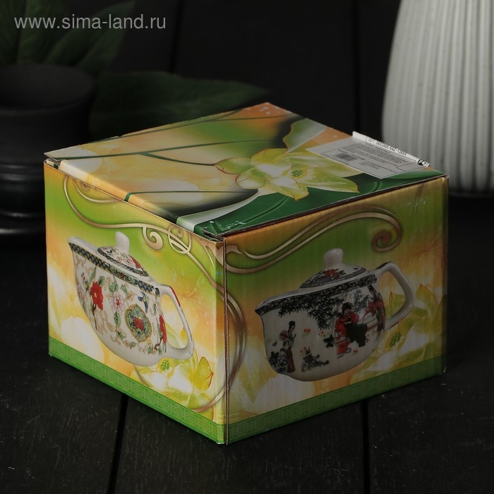 Чайник керамический заварочный с металлическим ситом &laquo;Лотос&raquo;, 200 мл, цвет красный