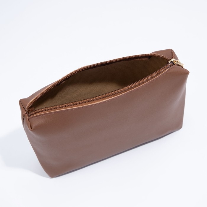 Сумка-мешок на магните, косметичка на молнии, цвет коричневый Сумка-мешок на магните, косметичка на молнии, цвет коричневый