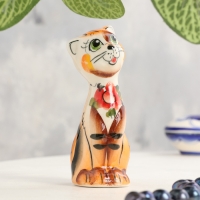 Сувенир &laquo;Кошка Милашка&raquo;, рыжая, 9 см, гжель