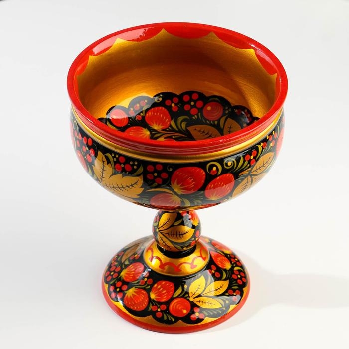 Фруктовница на ножке &laquo;Хохлома&raquo;