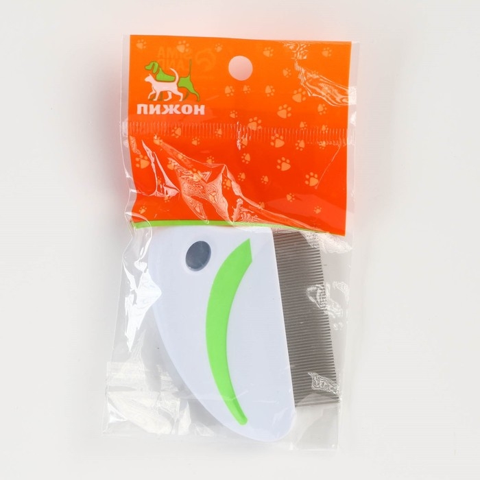 Расчёска малая с нескользящей ручкой, 8 х 6 см, бело-зелёная Расчёска малая с нескользящей ручкой, 8 х 6 см, бело-зелёная