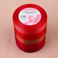 Набор атласных лент, 5 шт, размер 1 ленты: 20 мм × 23 ± 1 м, цвет красный спектр Набор атласных лент, 5 шт, размер 1 ленты: 20 мм × 23 ± 1 м, цвет красный спектр