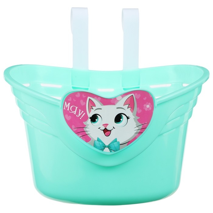 Корзинка детская Dream Bike &laquo;Мяу!&raquo;, цвет бирюзовый