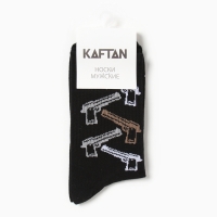 Носки мужские "Пистолеты" р. 41-44 (27-29 см), чёрный