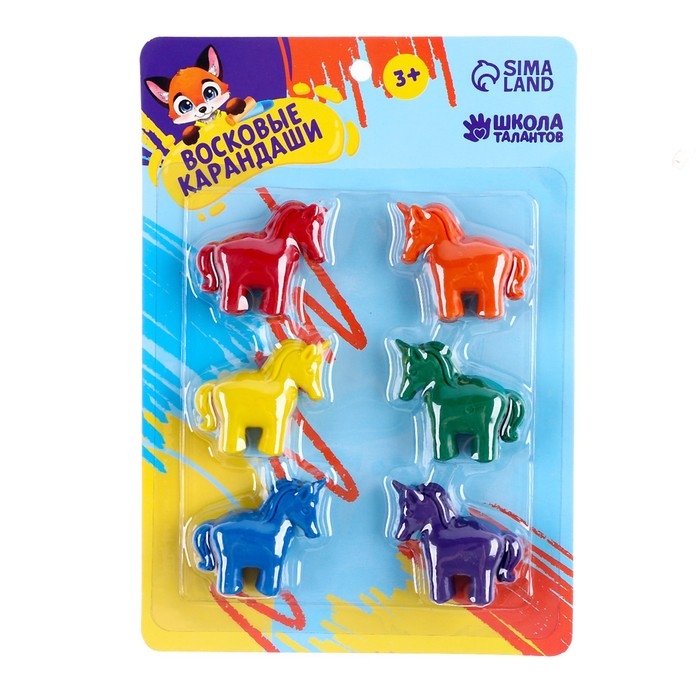 Восковые карандаши «Единорог», набор 6 цветов Восковые карандаши «Единорог», набор 6 цветов