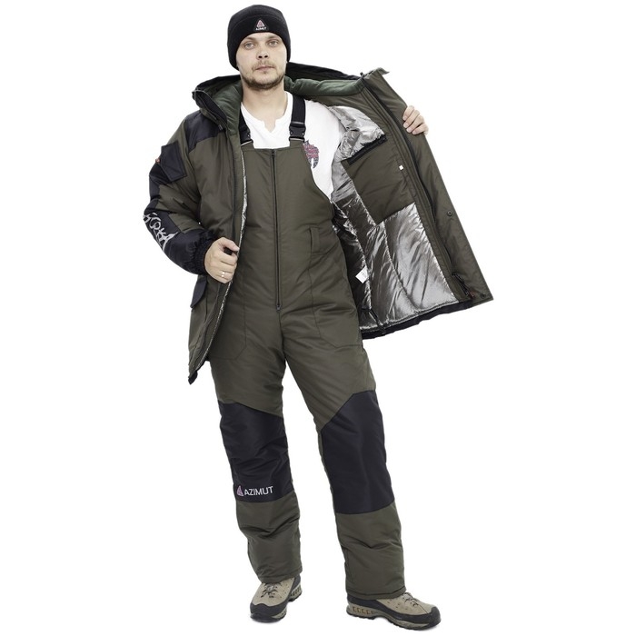 Костюм Костюм "ГОРКА Зимняя", taslan, размер 48, цвет хаки/чёрный