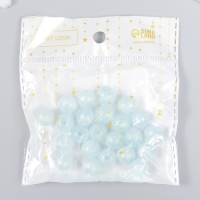 Бусины пластик "Шарики голубые с блёстками" светятся в темноте набор 20 гр d=1,2 см