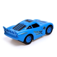 Машина «Тачка», работает от батареек, стреляет дисками, свет и звук, цвет синий Машина «Тачка», работает от батареек, стреляет дисками, свет и звук, цвет синий