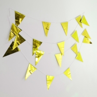 Гирлянда &laquo;Флажки&raquo;, 20 флажков, 10 метров, цвет золотой