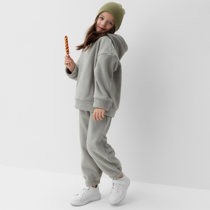 Костюм (худи и брюки) детский MINAKU: Fleece Soft, цвет графит, рост 128 см Костюм (худи и брюки) детский MINAKU: Fleece Soft, цвет графит, рост 128 см