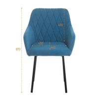 Стул "Либерти", Велюр бирюза/Черный