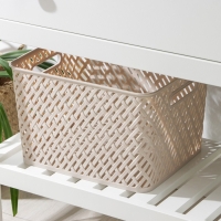 Корзина для хранения «Плетёнка», 35×29×22,5 см, цвет бежевый Корзина для хранения «Плетёнка», 35×29×22,5 см, цвет бежевый