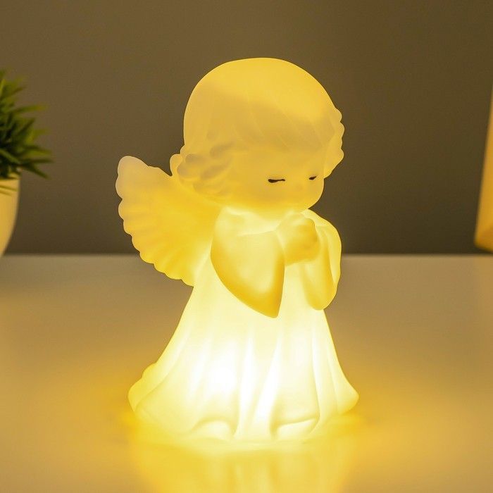 Ночник Ночник "Ангелочек" LED батарейки 3xLR белый 8,5х8х14,5 см RISALUX