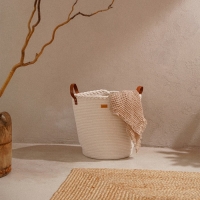 Корзина для белья плетеная круглая SL Home Cotton, хлопок, 35&times;40 см