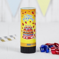 Хлопушка пружинная «С днём рождения! Тортик», конфетти, фольга, серпантин, 11 см Хлопушка пружинная «С днём рождения! Тортик», конфетти, фольга, серпантин, 11 см