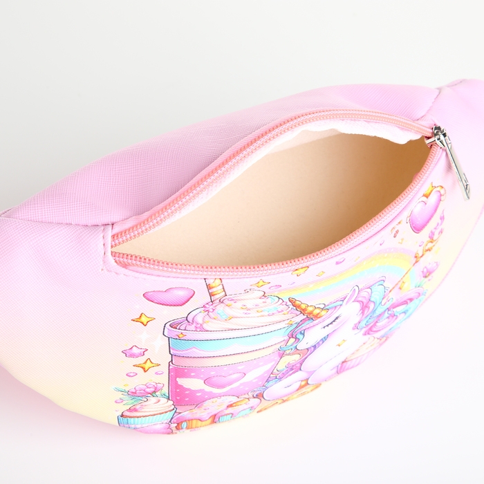 Сумка поясная детская на молнии, цвет розовый Сумка поясная детская на молнии, цвет розовый