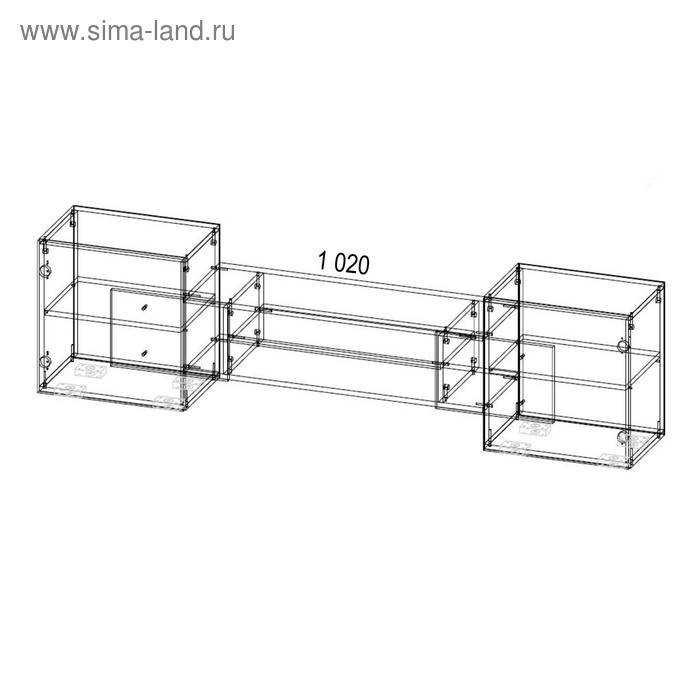 Тумба для ТВ, 2020х355х520, Дуб молочный/Венге