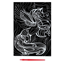 Гравюра &laquo;Волшебный единорог&raquo; с металлическим эффектом &laquo;золото&raquo; А4