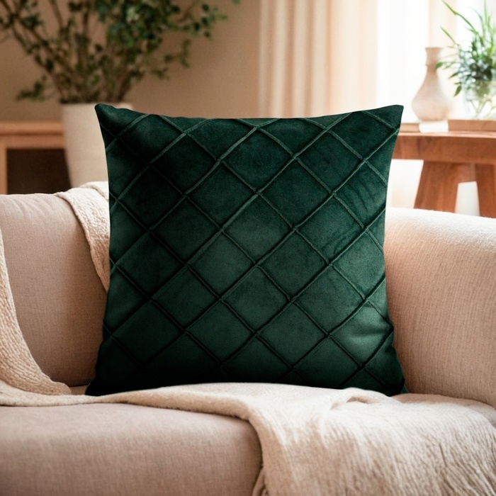 Наволочка декоративная Этель &laquo;Соло&raquo;, цвет изумрудный, размер 43х43 см