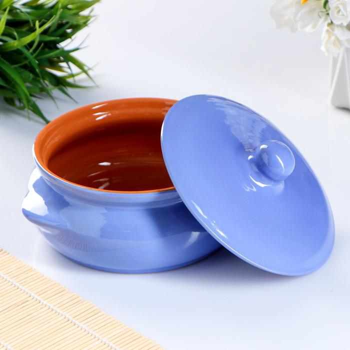 Горшок керамический для запекания Горшок керамический для запекания "Борисовский" 0,7л / 15х9см, радуга МИКС