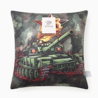 Подушка декоративная Этель "Танк" 40х40 см, велюр, 100% п/э Подушка декоративная Этель "Танк" 40х40 см, велюр, 100% п/э