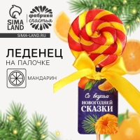 Леденец на палочке &laquo;Новогодняя сказка&raquo;, вкус: мандарин, 15 г.