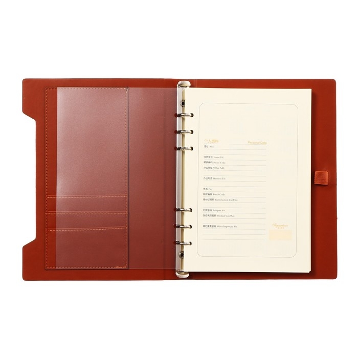 Органайзер на кольцах, формат А5, 90 листов, линия, обложка кожзам МИКС, с резинкой для ручки Органайзер на кольцах, формат А5, 90 листов, линия, обложка кожзам МИКС, с резинкой для ручки