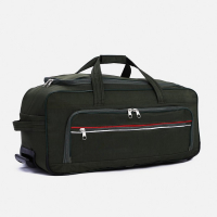 Сумка дорожная на колёсах, отдел на молнии, 3 наружных кармана, цвет хаки Сумка дорожная на колёсах, отдел на молнии, 3 наружных кармана, цвет хаки