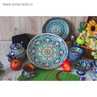 Ляган Риштанская Керамика "Узоры", 31 см, синий Ляган Риштанская Керамика "Узоры", 31 см, синий