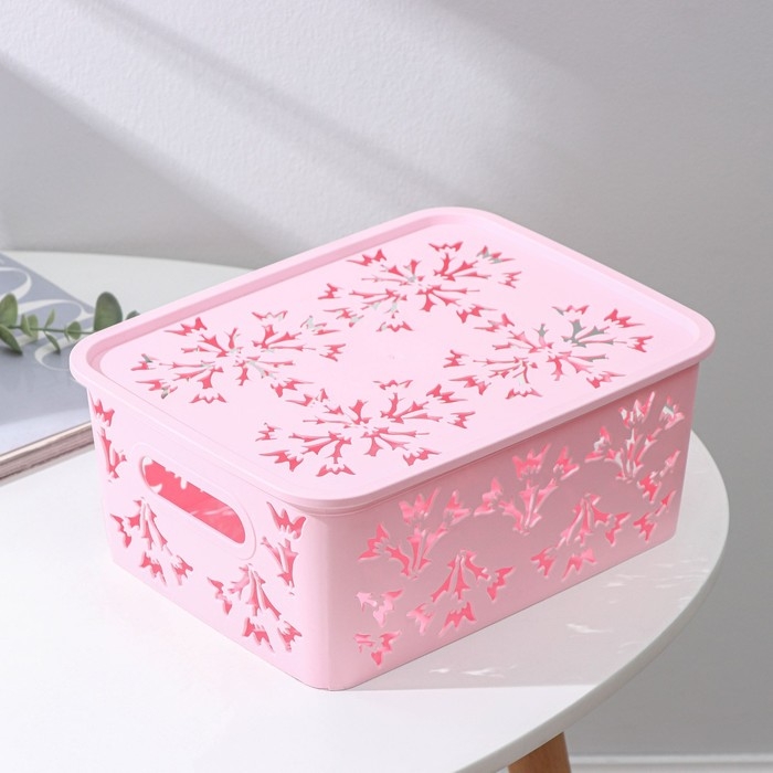 Контейнер для хранения с крышкой &laquo;Колокольчики&raquo;, пластик, 25,5&times;20&times;11 см, цвет МИКС