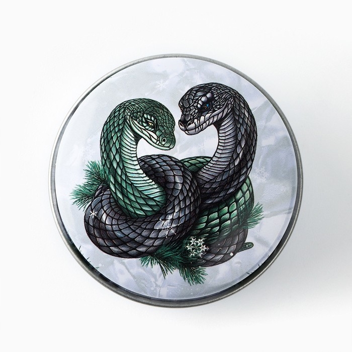 Свеча новогодняя в железной банке &laquo;Новый год: Змейки&laquo;Новый год: аромат сирень, 4.8 см