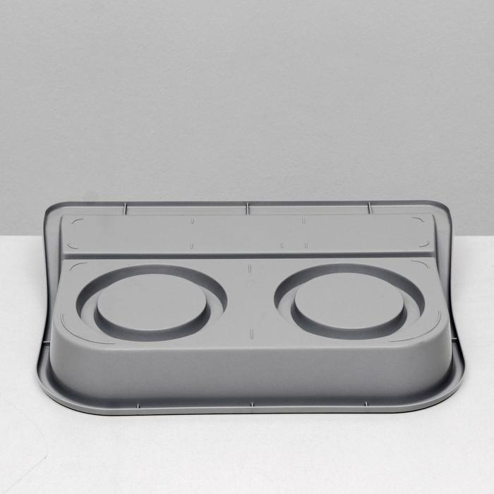 Миски с лотком Миски с лотком "Феликс" 0,3 л, 41 x 30 x 6 см, серый лоток, белые миски