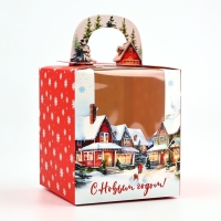 Коробка новогодняя складная &laquo;Город&raquo; 14 х 16 х 14 см, Новый год