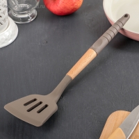 Лопатка с прорезями Доляна &laquo;Брауни&raquo;, 32&times;7 см, цвет серый/бежевый