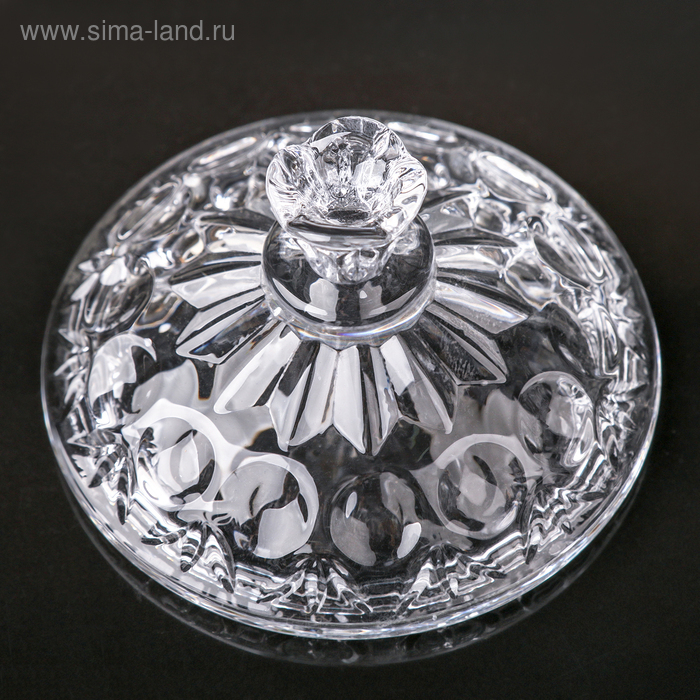 Сахарница стеклянная &laquo;Круги&raquo;, 250 мл, 10,5&times;10,5 см, с крышкой