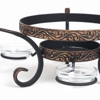 Подставка под садж кованная "Шелковый путь" с соусницами, 25 см Подставка под садж кованная "Шелковый путь" с соусницами, 25 см