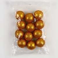 Новый год! Фигурка для поделок и декора «Шарик», набор 12 шт., размер 1 шт. — 4 см, цвет золотой Новый год! Фигурка для поделок и декора «Шарик», набор 12 шт., размер 1 шт. — 4 см, цвет золотой