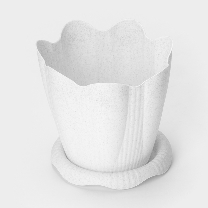 Горшок с поддоном &laquo;Эдельвейс&raquo;, 3 л, цвет мраморный