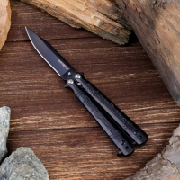 Нож-бабочка "Дракон" 17,5см, клинок 69мм/1мм, черный Нож-бабочка "Дракон" 17,5см, клинок 69мм/1мм, черный