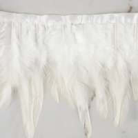 Тесьма с перьями петуха, 10-15 см, 5 &plusmn; 0,5 м, цвет белый