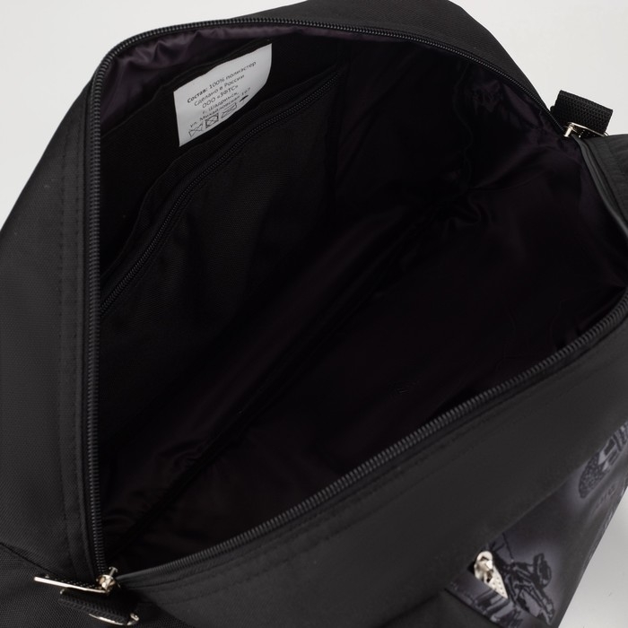 Сумка спортивная на молнии с подкладкой, наружный карман, средний размер, цвет чёрный Сумка спортивная на молнии с подкладкой, наружный карман, средний размер, цвет чёрный