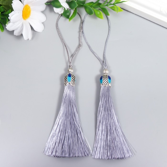 Декор для творчества текстиль Декор для творчества текстиль "Кисть Падишах" серый набор 2 шт 9х1 см