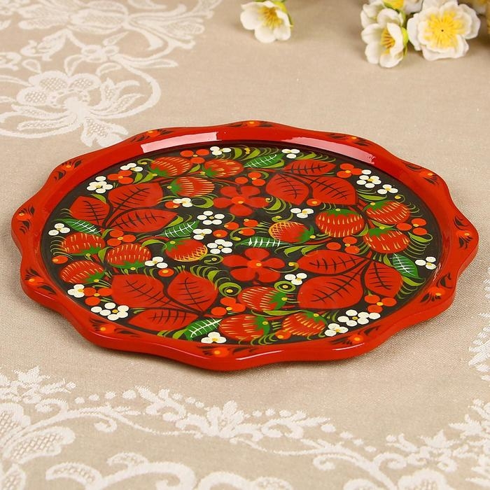 Тарелка «Фруктовая», D=23 см, хохлома, микс Тарелка «Фруктовая», D=23 см, хохлома, микс