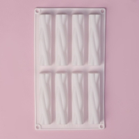 Форма для выпечки Доляна «Жгуты», силикон, 28,5×16,5×2,3 см, 8 ячеек (12×2,7×2,3см) , цвет белый Форма для выпечки Доляна «Жгуты», силикон, 28,5×16,5×2,3 см, 8 ячеек (12×2,7×2,3см) , цвет белый