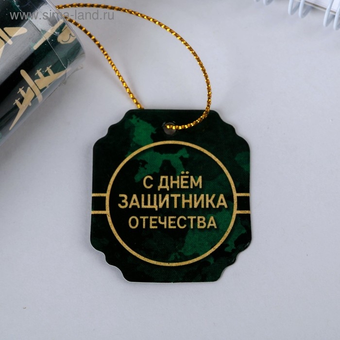 Ручка шариковая синяя паста в тубусе Ручка шариковая синяя паста в тубусе "С Днём Защитника Отечества", пластик